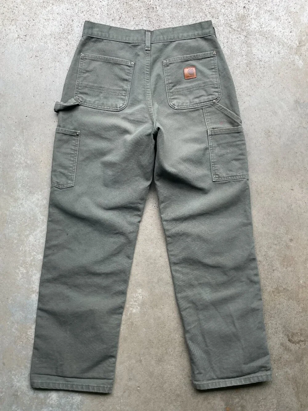 Carhartt B136 MOS Double Knee Pants Men's 29x29 Green Canvas Loose OG Fit